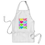 LOVE LOVE LOVE in Multi Color Wonderfulness aprons