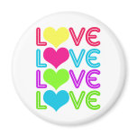 LOVE LOVE LOVE in Multi Color Wonderfulness magnets