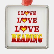 Love Love Reading Christmas Ornament