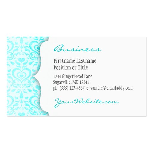 Love Luxe Teal Bizcard Business Card Template (back side)