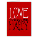 Love makes me Happy Red Card