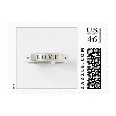 Love Makes the Ring Go Round Postage Stamp by SimoneS2