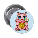 LOVE Maneki Neko Good Luck Cat Cute Art Button buttons