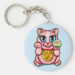 LOVE Maneki Neko Good Luck Cat Cute Art Keychain keychains