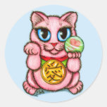 LOVE Maneki Neko Good Luck Cat Cute Art Sticker stickers