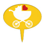 Love Marriage Baby Carriage Shower Gift cake picks