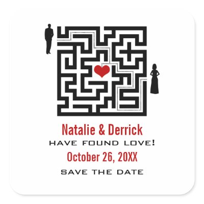 Love Maze Save the Date Stickers