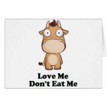 Love Me Don't Eat Me Cow Design Greeting Cards