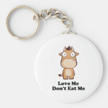 Love Me Don't Eat Me Cow Design Key Chain