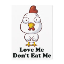 Love Me Don't Eat Me Hen Design Post Cards