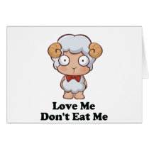 Love Me Don't Eat Me Sheep Design Greeting Cards