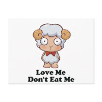 Love Me Don't Eat Me Sheep Design Post Cards