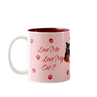 Love Me Love My Cat Candy Heart Mug mug