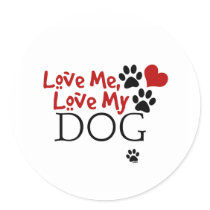 Love Me, Love My Dog (Red) stickers