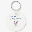 Love Me, Love My Roosters keychain