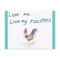 Love Me, Love My Roosters postcards