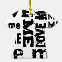 LOVE ME TYPOGRAPHY CHRISTMAS TREE ORNAMENT
