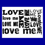 LOVE ME TYPOGRAPHY postcards