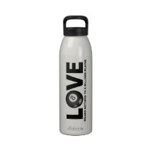 Love Means Nothing to a Billiard Player Bottle Water Bottles