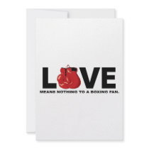 Love Means Nothing to a Boxing Fan Custom Invites