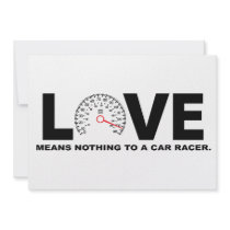 Love Means Nothing to a Car Racer 2 Invitations