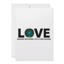 Love Means Nothing to a Car Racer 3 Custom Invitations