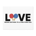 Love Means Nothing to a Ping Pong Fan Postcard