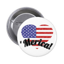 Love 'Merica! Heart Shaped USA American Flag Pin