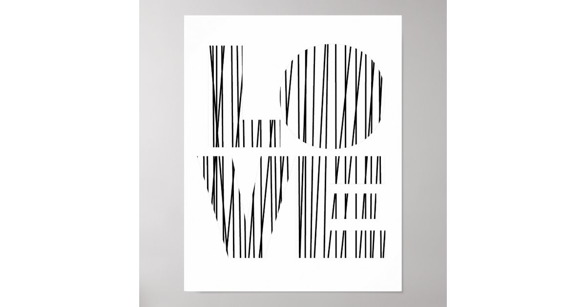 Line Drawing Wall Art : Love minimalist black line drawing wall art poster zazzle