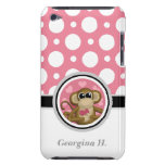 Love Monkey Pink & White Polka Dot iPod Touch 4G iPod Touch Cases