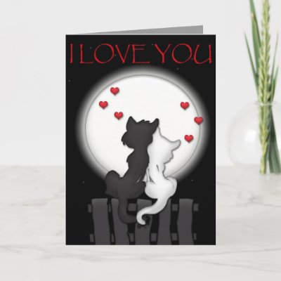 A sweet valentine card with a lovely couple of cats in love Customize this 