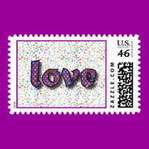 Love Mosaic Confetti Postage stamps