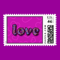Love Mosaic Plum Postage stamps