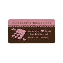 Love Muffins Food Gift Kitchen Labels Personalized Address Labels