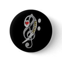 Love Music Clef Sculpture Buttons