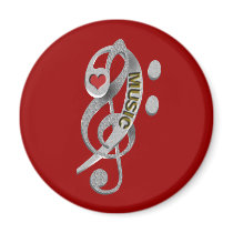 Love Music Clef Sculpture magnets by oldrockerdude Love Music Clef Sculpture magnets