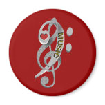Love Music Clef Sculpture magnets