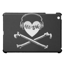 Love Music Headphones Skull and Crossbones iPad Mini Case