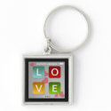 LOVE music player key fob ring ipod touch inspired keychain