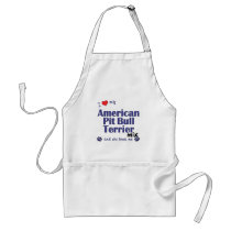 Love My American Pit Bull Terrier Mix (Female Dog) aprons by muttybuddy Love My American Pit Bull Terrier Mix (Female Dog) aprons