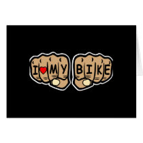Love My Bike FistsBlack Cards