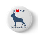 Love My Blue Boston Terrier buttons by katramsey Love My Blue Boston Terrier buttons