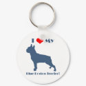 Love My Blue Boston Terrier keychains by katramsey Love My Blue Boston Terrier keychains