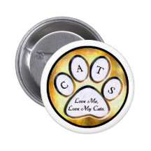 Love My Cats Button