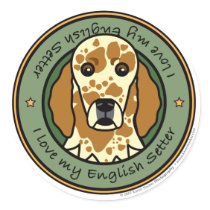 Love My English Setter stickers by khocker Love My English Setter stickers