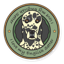 Love My English Setter stickers by khocker Love My English Setter stickers