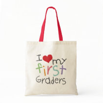 Love My First Graders Tote Bag bags