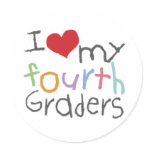 Love My Fourth Graders stickers