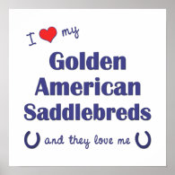 Love My Golden American Saddlebreds (Multi Horses) Posters