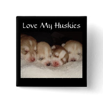 Love My Huskies buttons